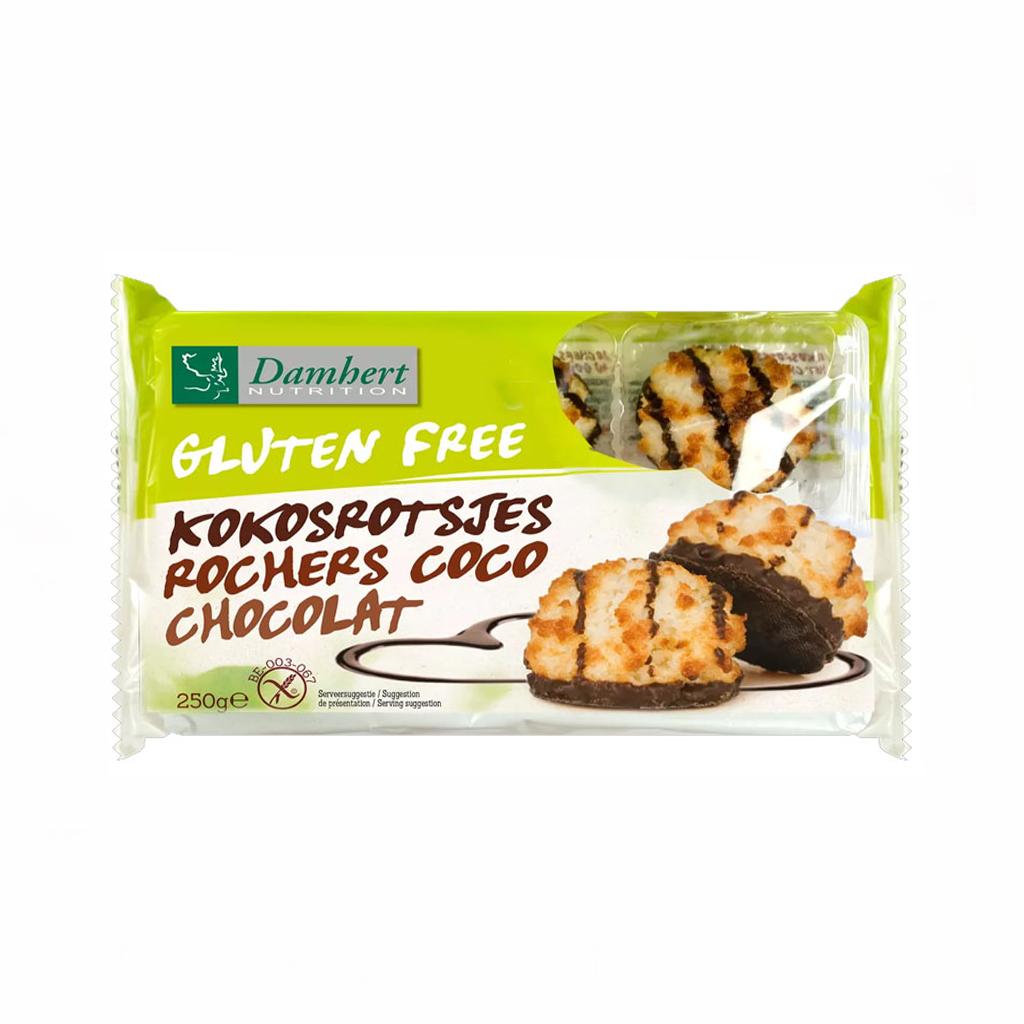 Damhert Gluten Free Coconut Rocks with Chocolate 250g
