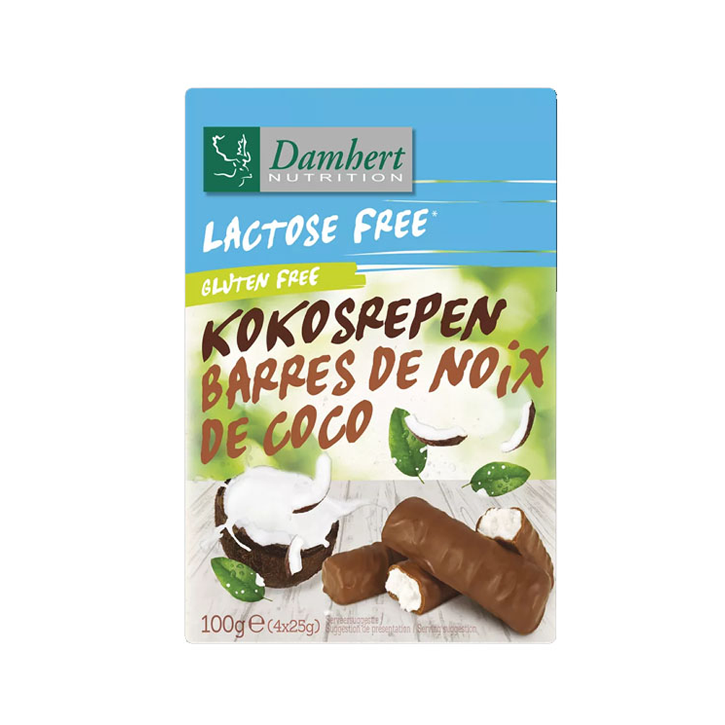 Damhert Lactose Free Coconut Bars Gluten Free 100g