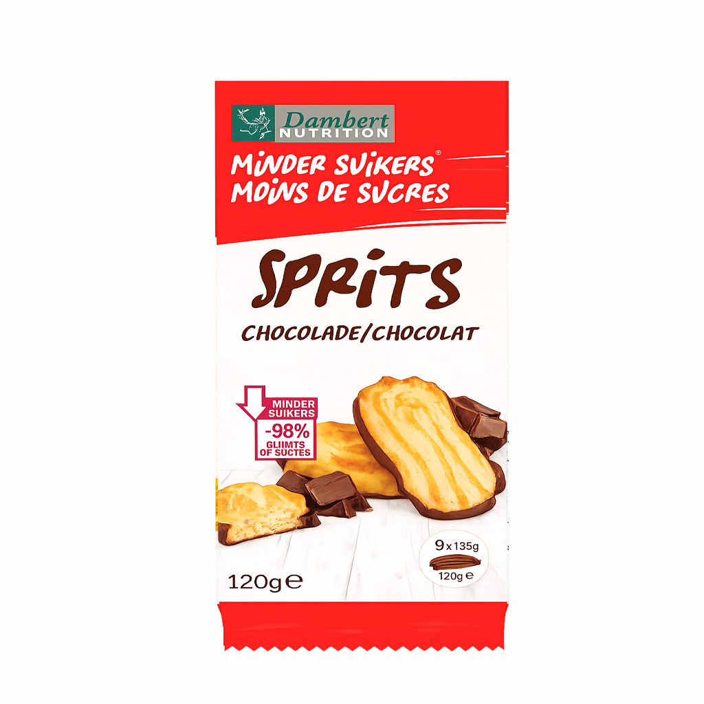 Damhert Sprits Chocolate Less Sugar 120g
