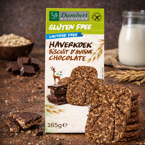 Damhert Gluten Free Oat Biscuit Chocolate 165g