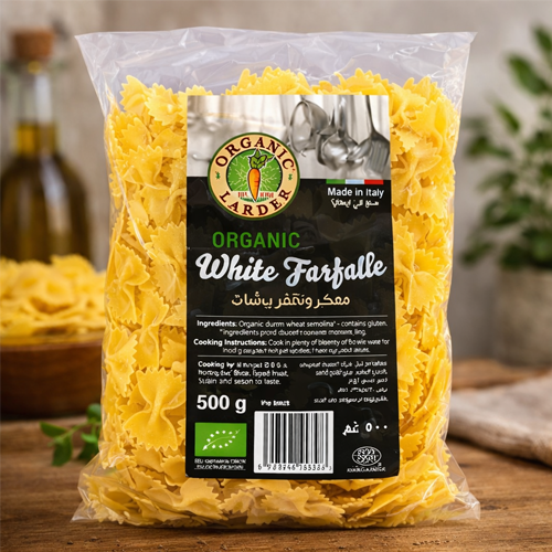 Organic Larder White Farfalle 500g