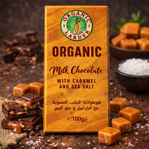 Organic Larder Chocolate Milk Caramel Sea Salt 100g