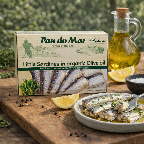 Pan Do Mar Little Sardines in Organic Olive Oil 120g