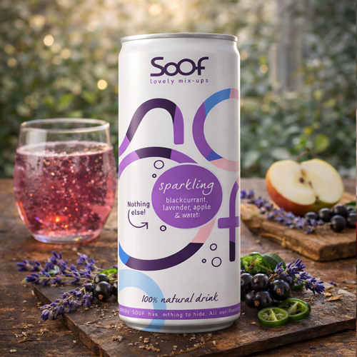 Soof Sparkling Drink Blackcurrant Lavender Apple & Water 250ml