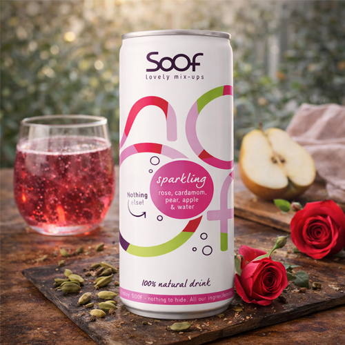 Soof Sparkling Drink Rose Cardamom Pear Apple & Water 250ml
