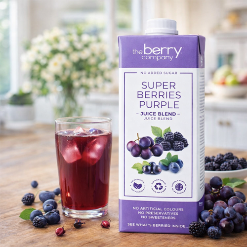 The Berry Company No Added Sugar Exotic Superberries Purple Juice 1L