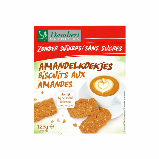 Damhert Almonds Biscuit Maltitol 125g