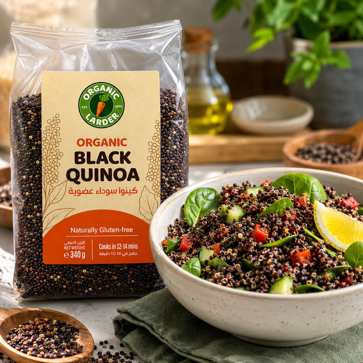 Organic Larder Black Quinoa 340g