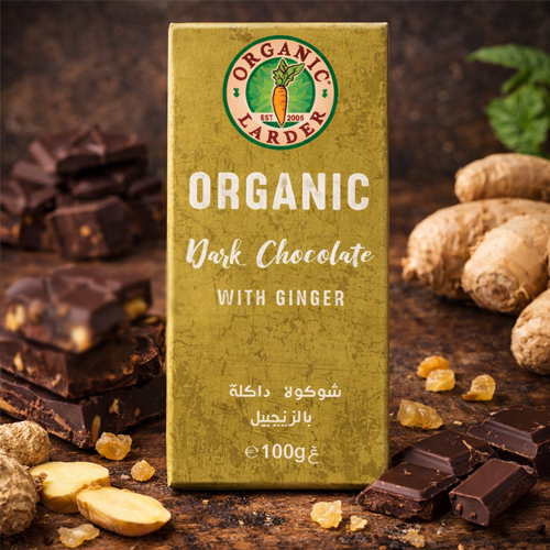 Organic Larder Chocolate Dark with Ginger 100g