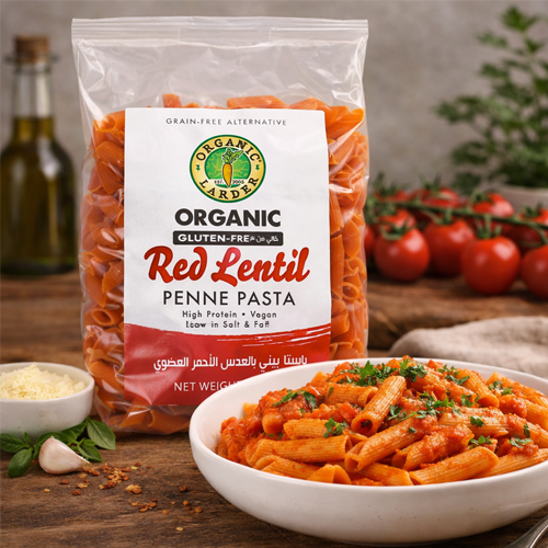 Organic Larder Fusili Red Lentil 300g