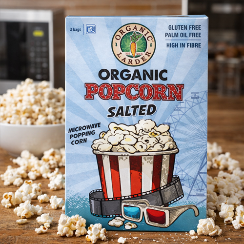 Organic Larder Microvave Popcord Salted 300g