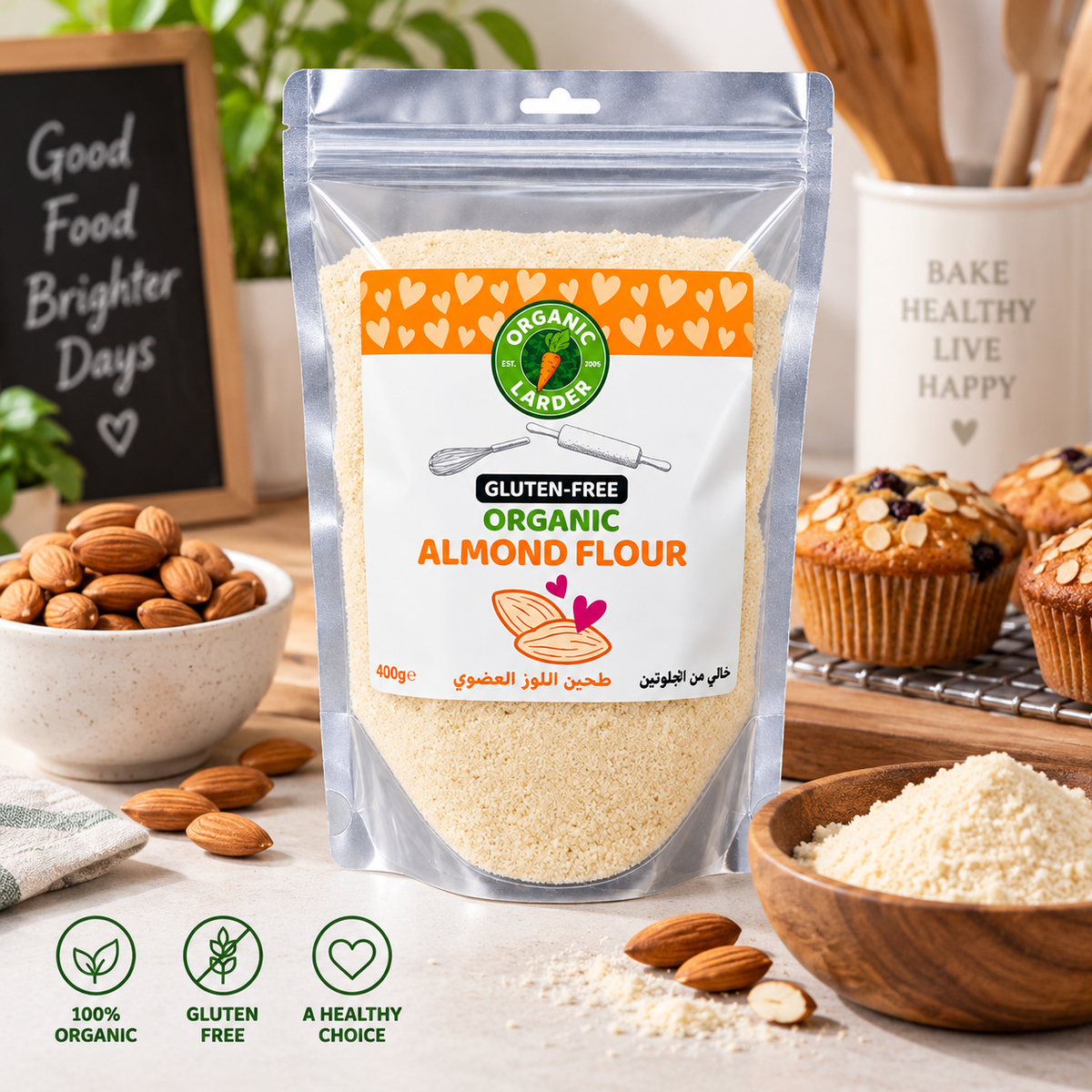 Organic Larder Alond Flour 400g