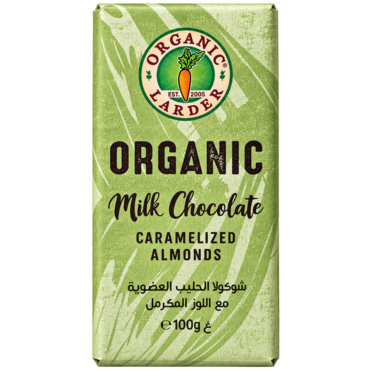 Organic Larder Chocolate Milk Caramelized Almonds 100g