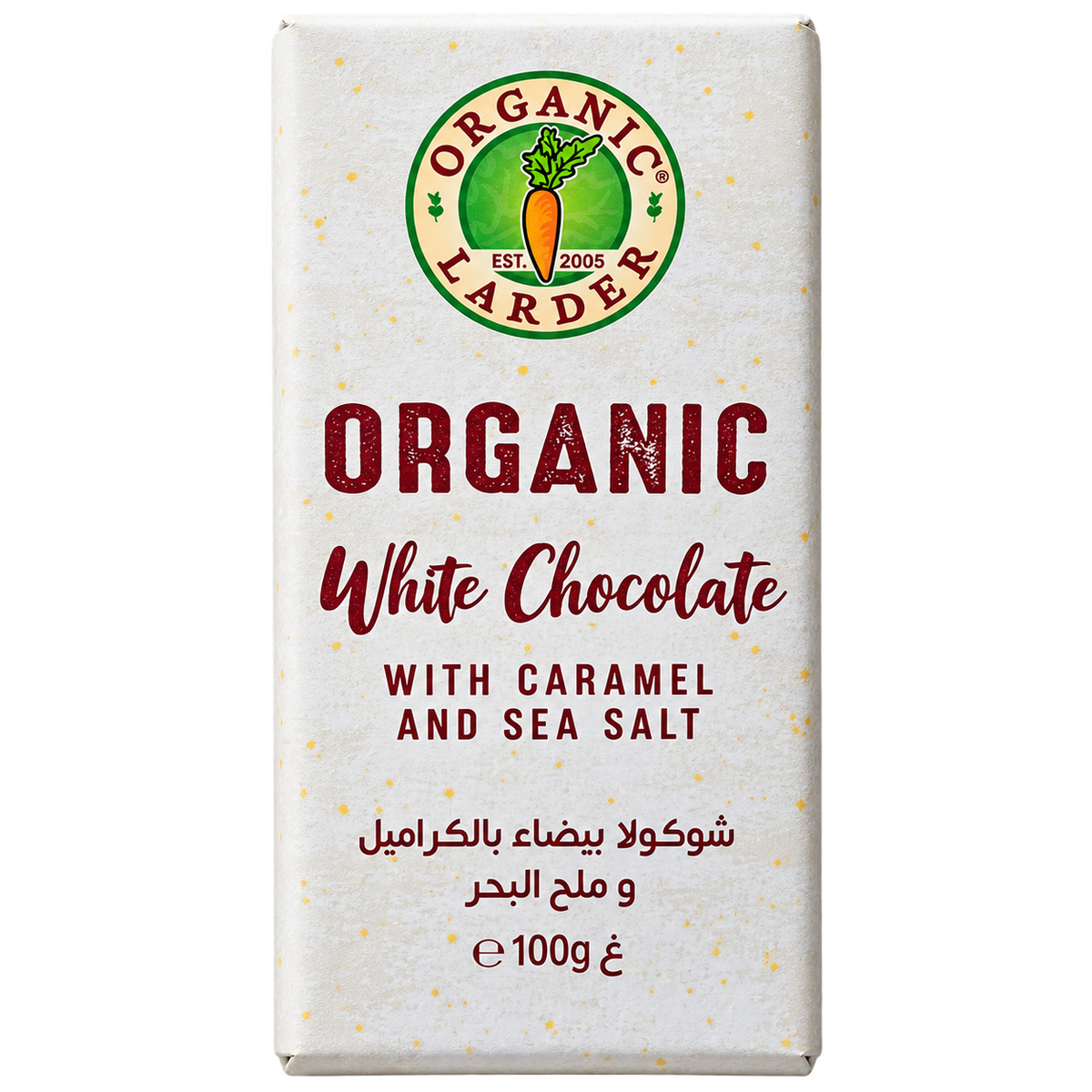 Organic Larder Chocolate White Caramel & Sea Salt 100g