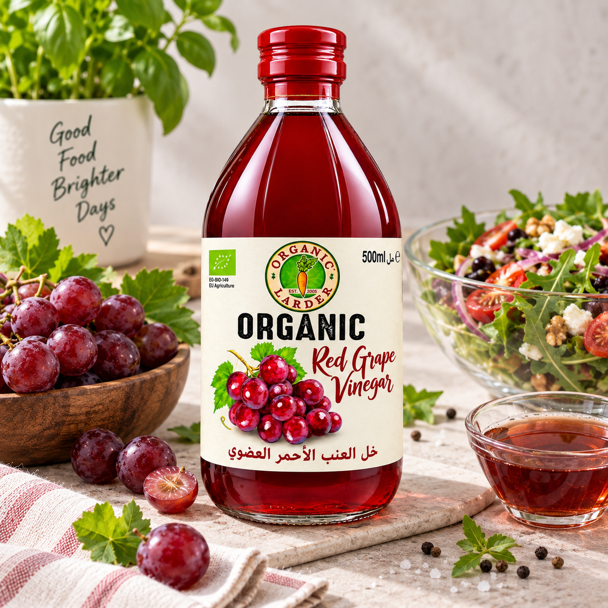 Organic Larder Red Grape Vinegar 500ml