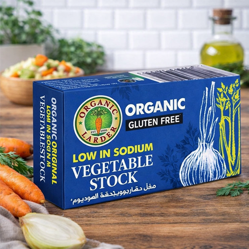 Organic Larder Vegetable Stock  Cubes Low in Sodium 60g