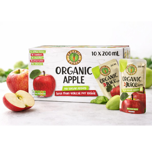 Organic Larder Apple Juice 75% 10x200ml